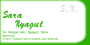 sara nyagul business card