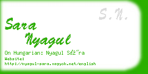 sara nyagul business card